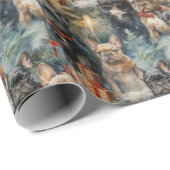 Frenchie Kerstmis Cadeaupapier (Rol Hoek)