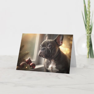 Frenchie Kerstmis Feestdagen Kaart