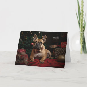 Frenchie Kerstmis Feestdagen Kaart