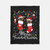 Frenchie Kerstmis Franse Bulldog Xmas Party 1 Fleece Deken (Voorkant)