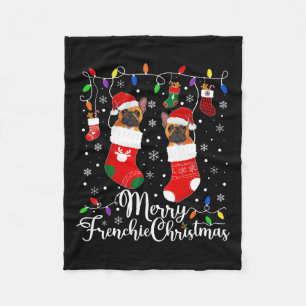 Frenchie Kerstmis Franse Bulldog Xmas Party 1 Fleece Deken