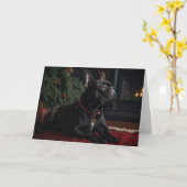 Frenchie Kerstmis Kaart (Gele Bloem)