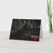 Frenchie Kerstmis Kaart (Voorkant)