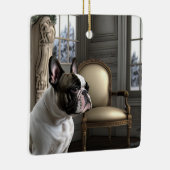 Frenchie Kerstmis Keramisch Ornament (Rechts)