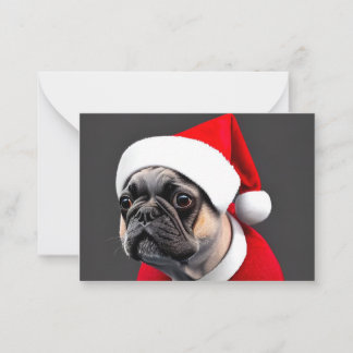Frenchie Kerstmis Notitiekaartje