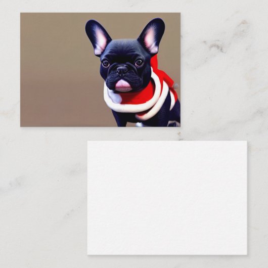 Frenchie Kerstmis Notitiekaartje (Voorkant / Achterkant)