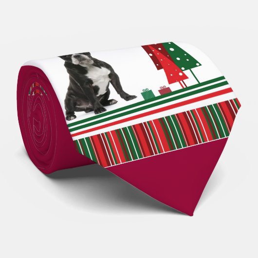 Frenchie-kerstStropdas Stropdas (Opgerold)