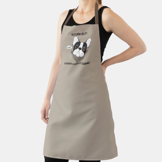 Frenchie Kitchen Help Apron - Bruin Schort (Insitu)