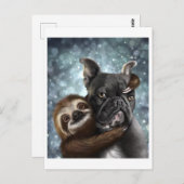 Frenchie krijgt een Slotknuffel. Briefkaart (Voorkant / Achterkant)