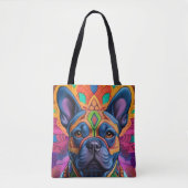 Frenchie Leuke Verjaardagsfantasie Tote Bag (Voorkant)