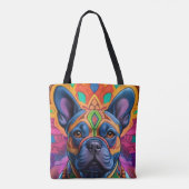 Frenchie Leuke Verjaardagsfantasie Tote Bag (Achterkant)