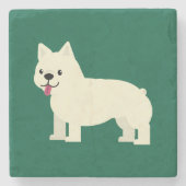 Frenchie Liefhebber Groen Stenen Onderzetter (Voorkant)