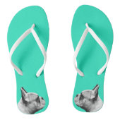 Frenchie Love | Aqua Colour Teenslippers (Voetbed)
