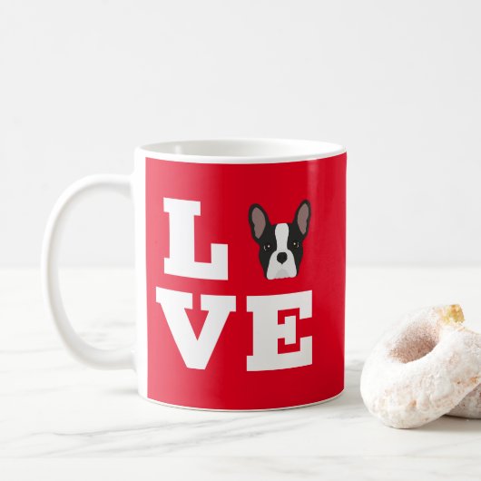 Frenchie Love | Cute French Bulldog Koffiemok (Met donut)