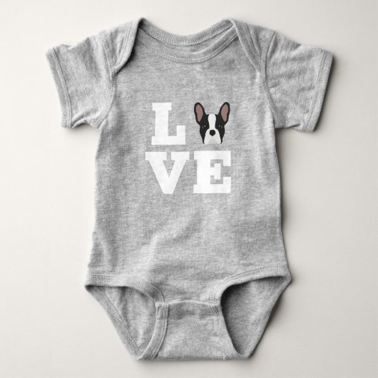 Frenchie Love | Cute French Bulldog Romper (Voorkant)