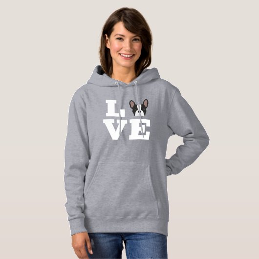 Frenchie Love French Bulldog Hoodie (Voorkant volledig)