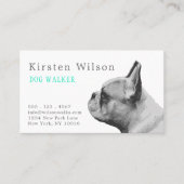 Frenchie Love | Gepersonaliseerd Aqua-Visitekaartj Visitekaartje (Voorkant)