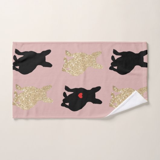 Frenchie Love Silhouette Handdoek (Handdoek)