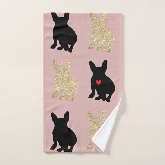 Frenchie Love Silhouette Handdoek (Handdoek)