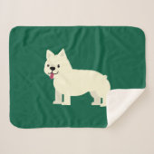 Frenchie Lover Green Sherpa Deken (Voorkant (horizontaal))