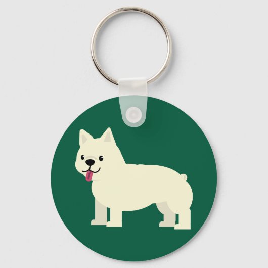 Frenchie Lover Green Sleutelhanger (Voorkant)