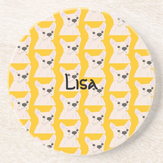 Frenchie Lover Zandsteen Onderzetter (Voorkant)