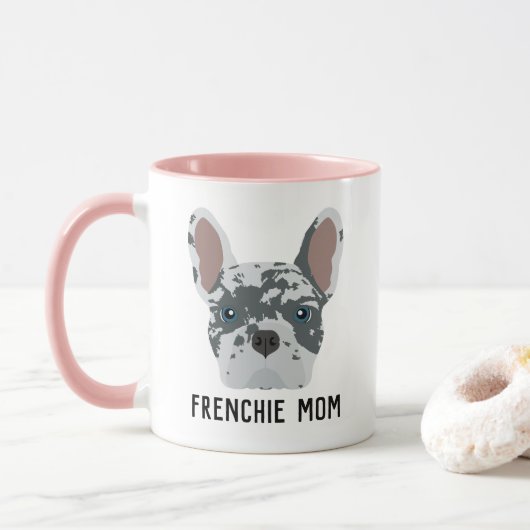 Frenchie Ma Blue Merle French Bulldog Mok (Met donut)