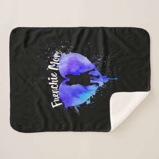 Frenchie Ma French Bulldog Dog mama Fur Mama Sherpa Deken (Voorkant (horizontaal))