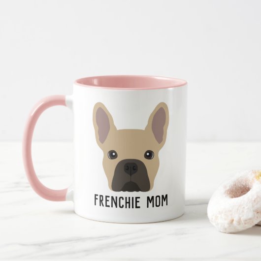 Frenchie Ma Light Fawn French Bulldog Mok (Met donut)