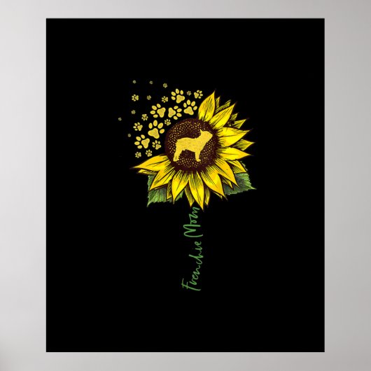 Frenchie Ma Sunflower French Bulldog Lover Gift Poster (Voorkant)