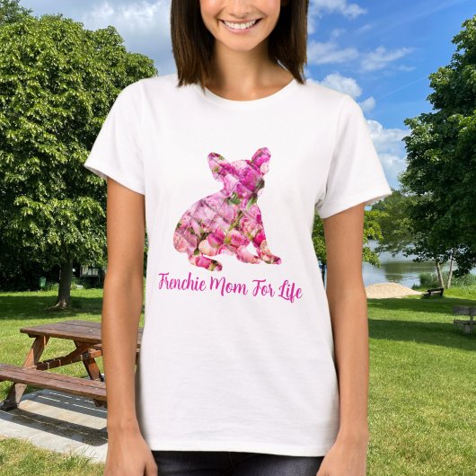Frenchie Ma voor het leven Franse Bulldog Peony T-shirt