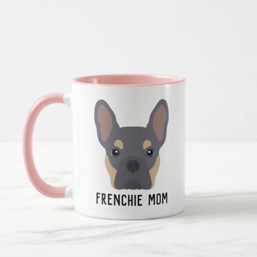 Frenchie Mam Lila en Tan French Bulldog Mok (Links)
