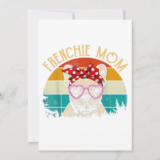 Frenchie mam Lover Gift  Retro Style Aankondiging (Voorkant)