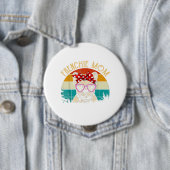 Frenchie mam Lover Gift  Retro Style Ronde Button 4,0 Cm (In situ)