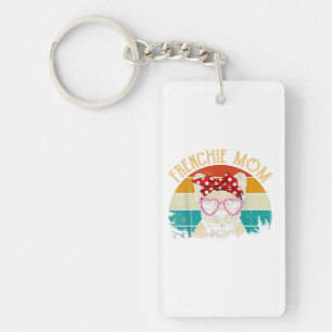 Frenchie mam Lover Gift Retro Style Sleutelhanger