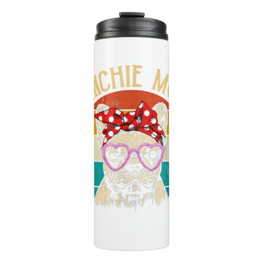 Frenchie mam Lover Gift  Retro Style Thermosbeker (Voorkant)