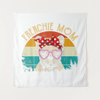 Frenchie mam Lover Gift Retro Style Wandkleed