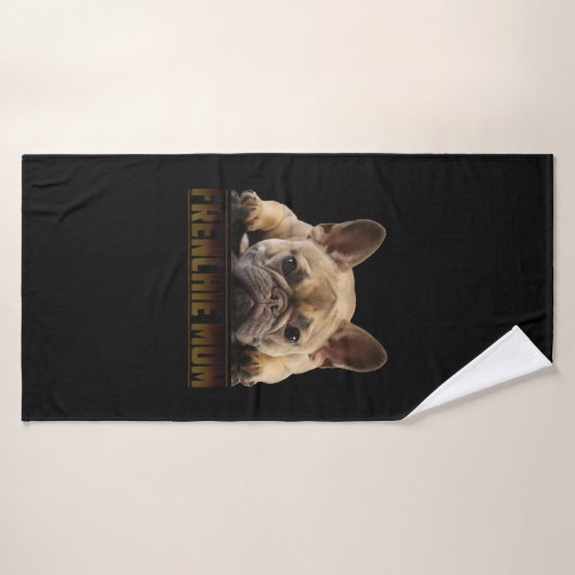 frenchie mama | cadeau van franse stierenhond badhanddoek (Badhanddoek)