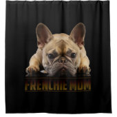 frenchie mama | cadeau van franse stierenhond douchegordijn (Voorkant)
