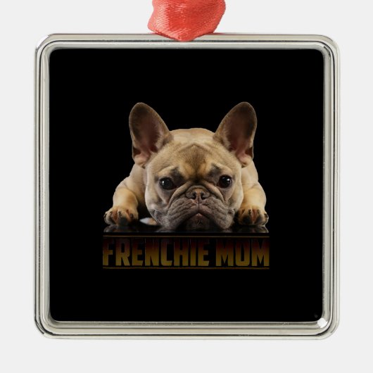 frenchie mama | cadeau van franse stierenhond metalen ornament (Voorkant)
