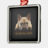 frenchie mama | cadeau van franse stierenhond metalen ornament (Links)