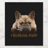 frenchie mama | cadeau van franse stierenhond wijn etiket (Enkel label)