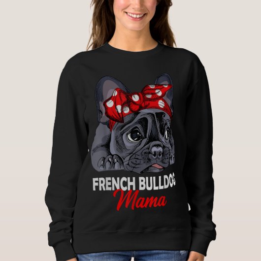 Frenchie Mama Cute French Bulldog Dog mama Funny W Trui (Voorkant)