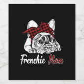frenchie mama | Franse stierenhond met rood gelid Wijn Etiket (Enkel label)
