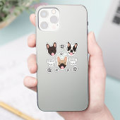 Frenchie Mama French Bulldogs Paw Print Sticker (Telefoon)