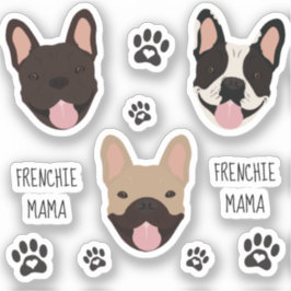 Frenchie Mama French Bulldogs Paw Print Sticker