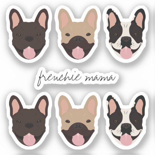 Frenchie Mama French Bulldogs Sticker (Voorkant)
