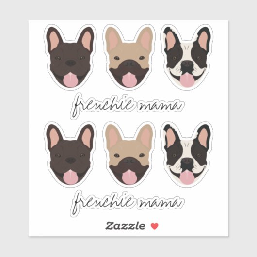 Frenchie Mama French Bulldogs Sticker (Vel)