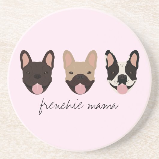Frenchie Mama French Bulldogs Zandsteen Onderzetter (Voorkant)