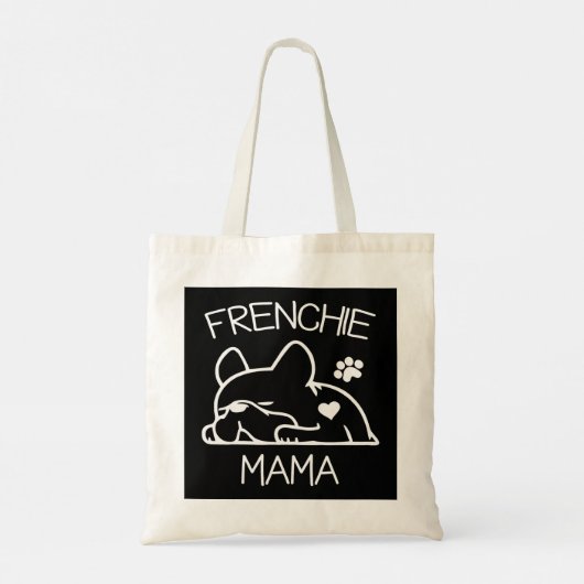 Frenchie Mama T French Bulldog voor vrouwelijke vr Tote Bag (Achterkant)
